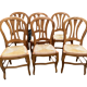 6 solid beech wooden chairs