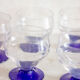 5 verres pied bleu style art déco