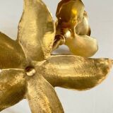 Pair of VINTAGE solid BRASS Flower CANDLE HOLDERS