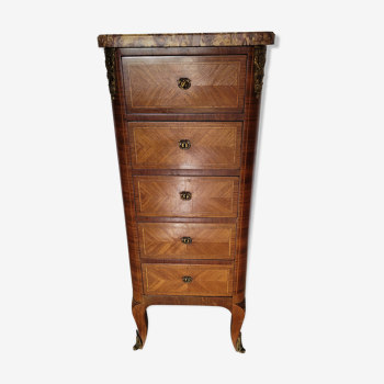 Veneer wood rag and nineteenth century marble top