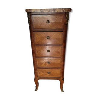 Veneer wood rag and nineteenth century marble top