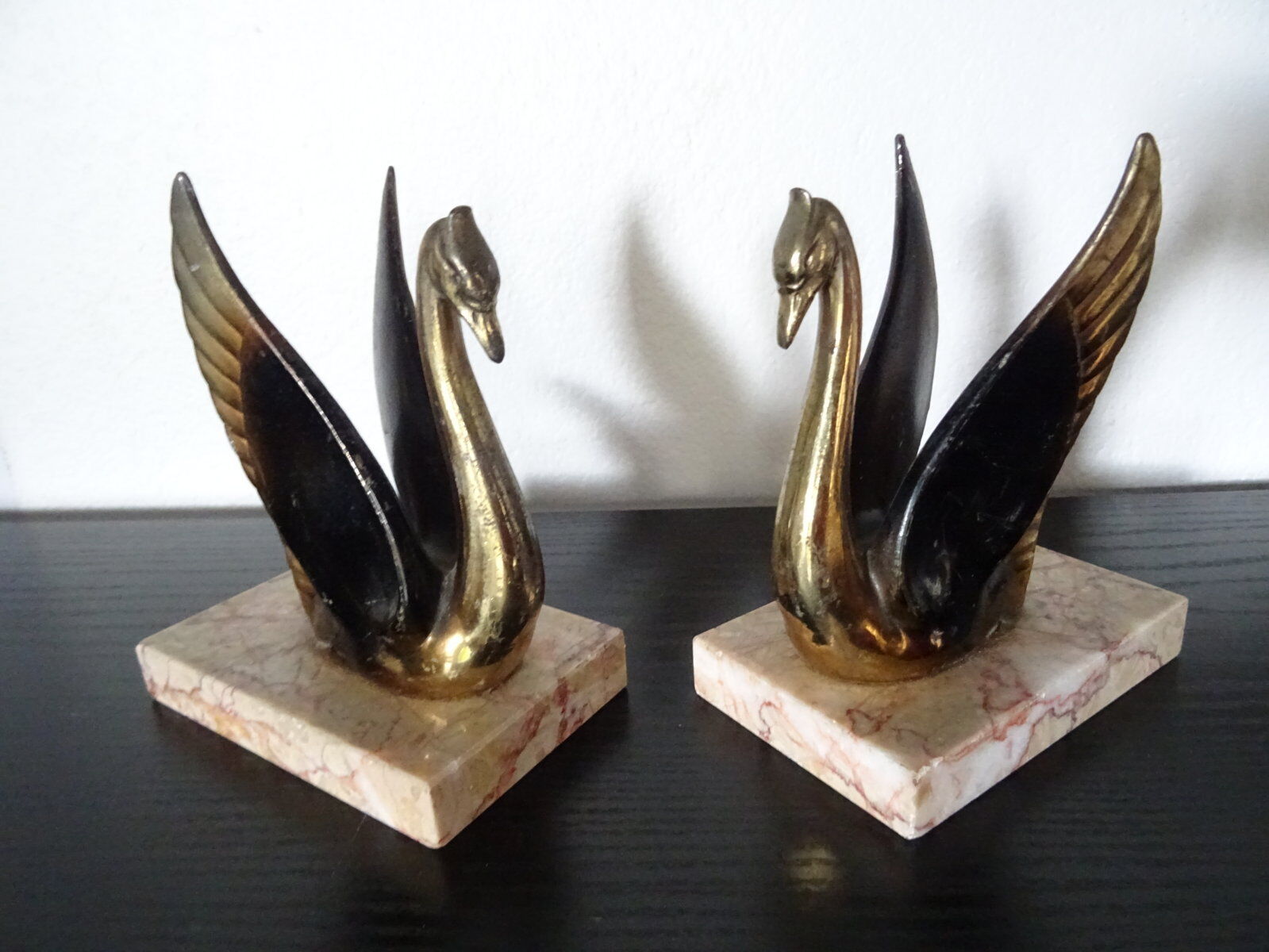 Serre-livres cygnes art déco