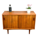 Small sideboard with sliding doors, teak, 1960s