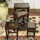 Set of 4 Chinese nesting tables in teak from the 1980s.