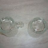 2 chopes/verres à bière losanges en verre