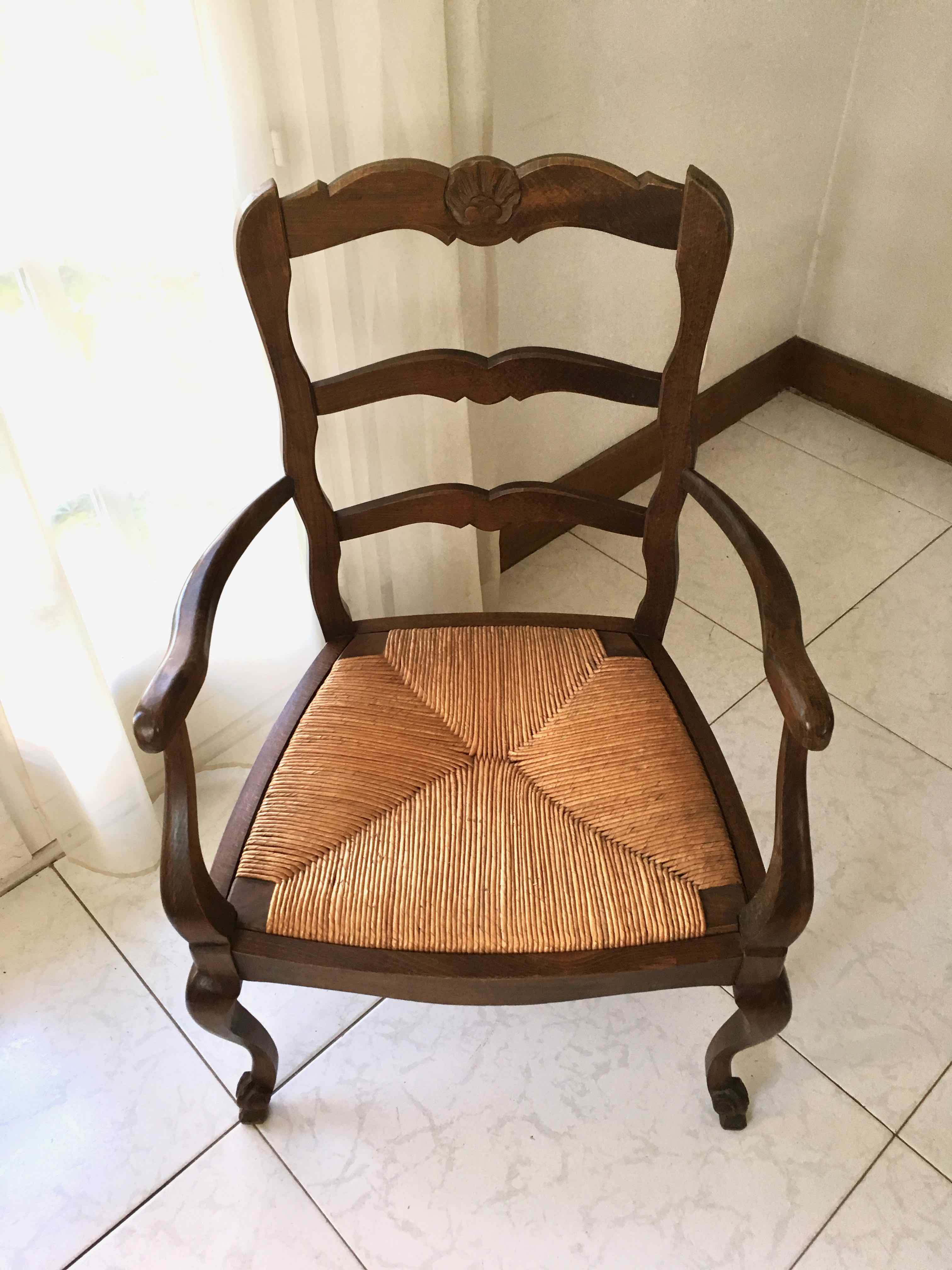 Pair of Provencal mulched armchairs Louis XV style