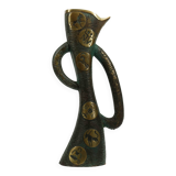 Brutalist Bronze Vase with the Twelve Signs of the Zodiac