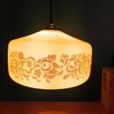 Pendant lamp globe opaline decoration flowers