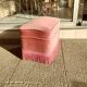 Pink velvet toad pouf