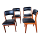 Set de 4 chaises scandinave,  Skaï  année  70