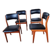 Set of 4 Scandinavian chairs, Skaï 70s