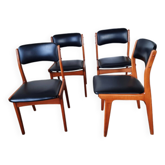 Set of 4 Scandinavian chairs, Skaï 70s