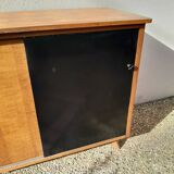 Vintage melamine wood sideboard, year 50, compass feet