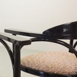 4 Wooden Black Lacquered Thonet Triangle Dining Chairs Model 87, 1980s