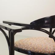 4 Wooden Black Lacquered Thonet Triangle Dining Chairs Model 87, 1980s
