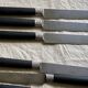 Service de 12 couteaux de table XIXé manche ébène et argent ciselé