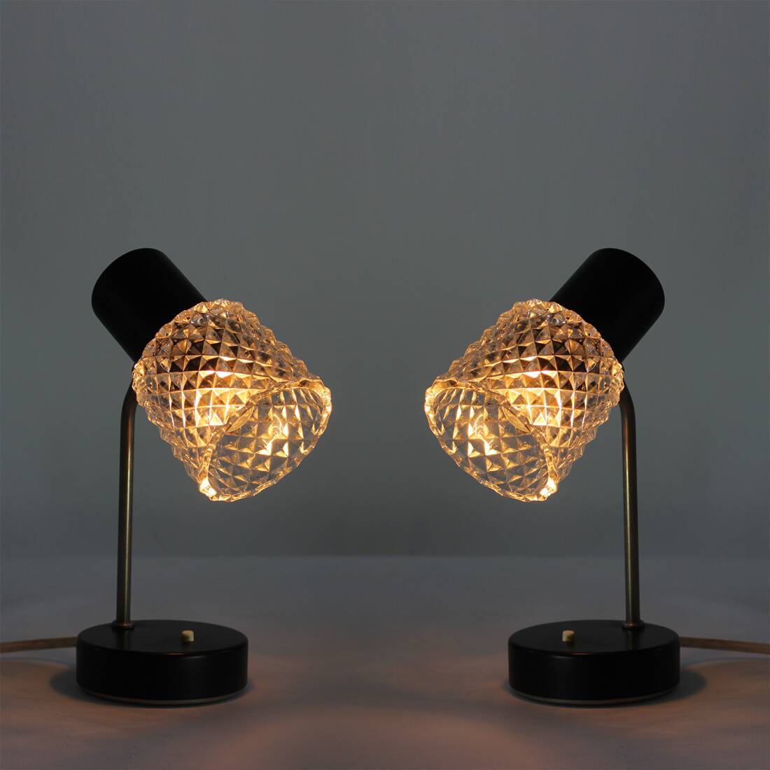 Lot de 2 lampes de table par Lustry, Tchécoslovaquie, années 1960
