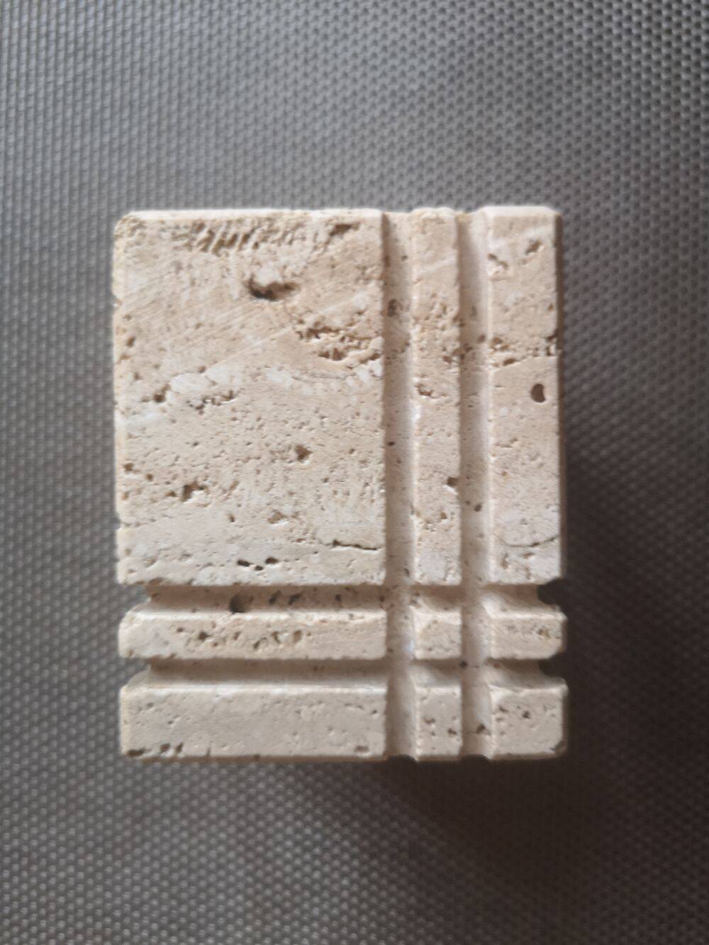 Travertine candlestick/photophore - 1960s/1970s - Cerri Nestore or Fratelli Mannelli