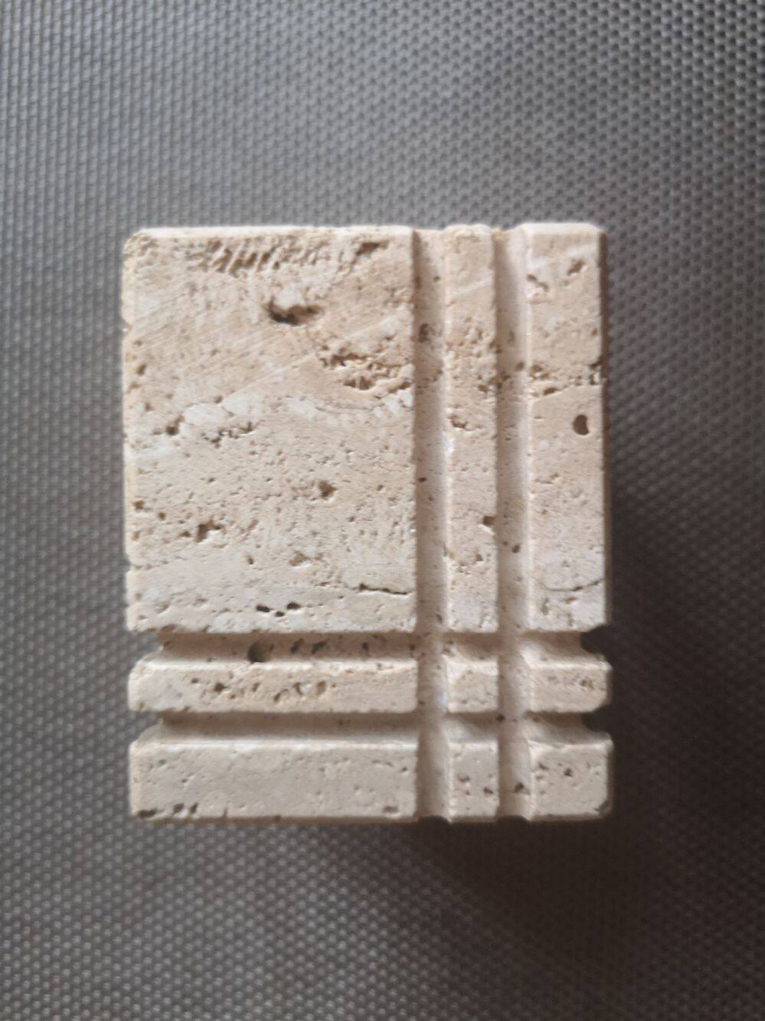 Travertine candlestick/photophore - 1960s/1970s - Cerri Nestore or Fratelli Mannelli