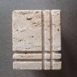 Travertine candlestick/photophore - 1960s/1970s - Cerri Nestore or Fratelli Mannelli