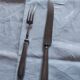 Serving, silvered metal leg cutlery