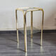 Fifth wheel end of sofa smoked glass and gold metal