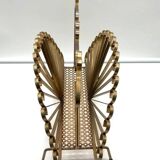 Vintage Magazine Rack in Gold Metal
