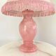 Vintage pink alabaster bedside lamp