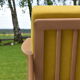 Scandinavian armchair, yellow fabric, natural wood