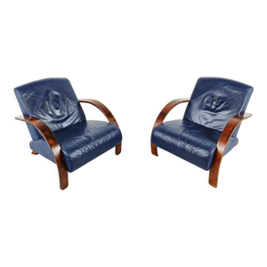 Paire de fauteuils en bois courbé