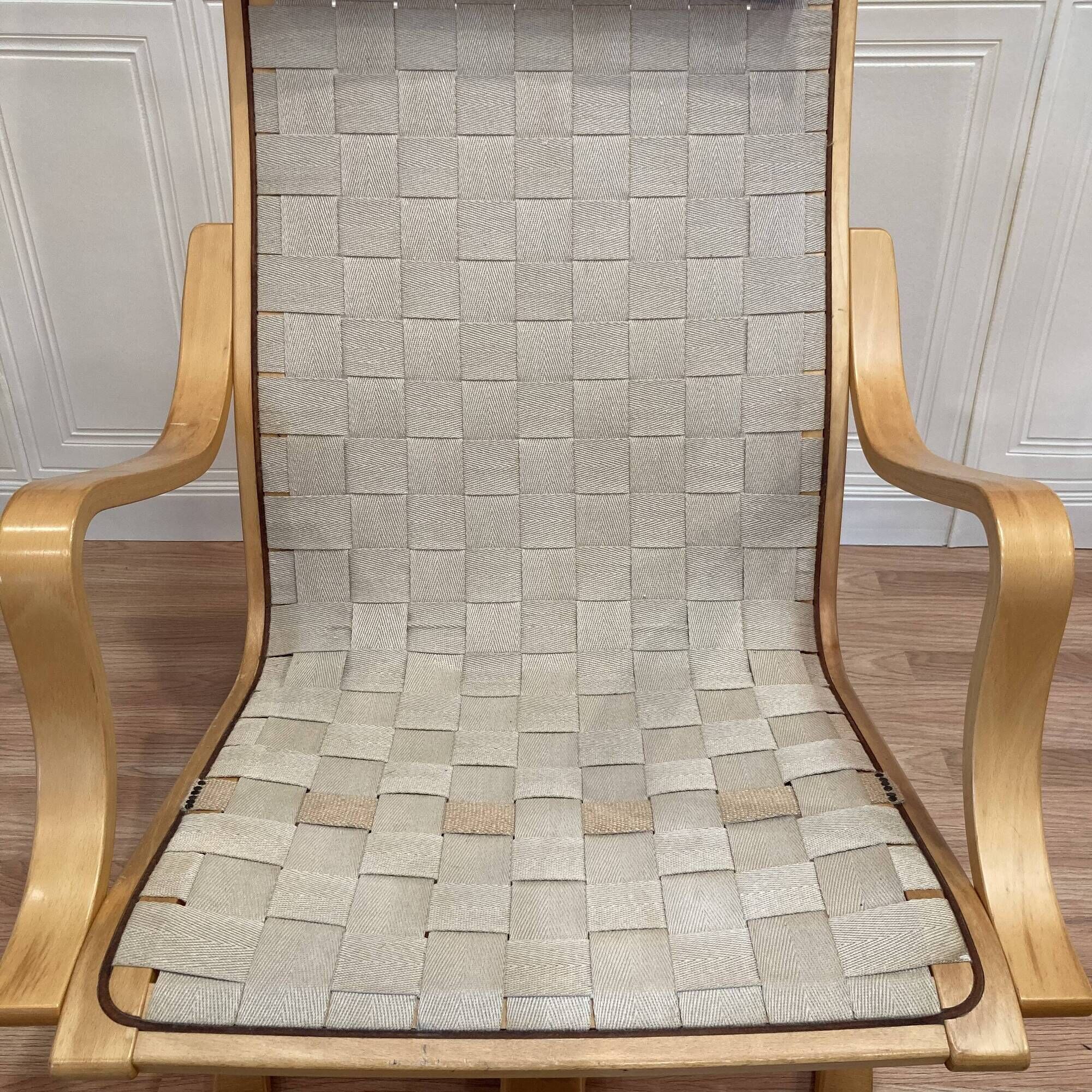 Swivel armchair and matching ottoman, Scandinavian design, 1960s.