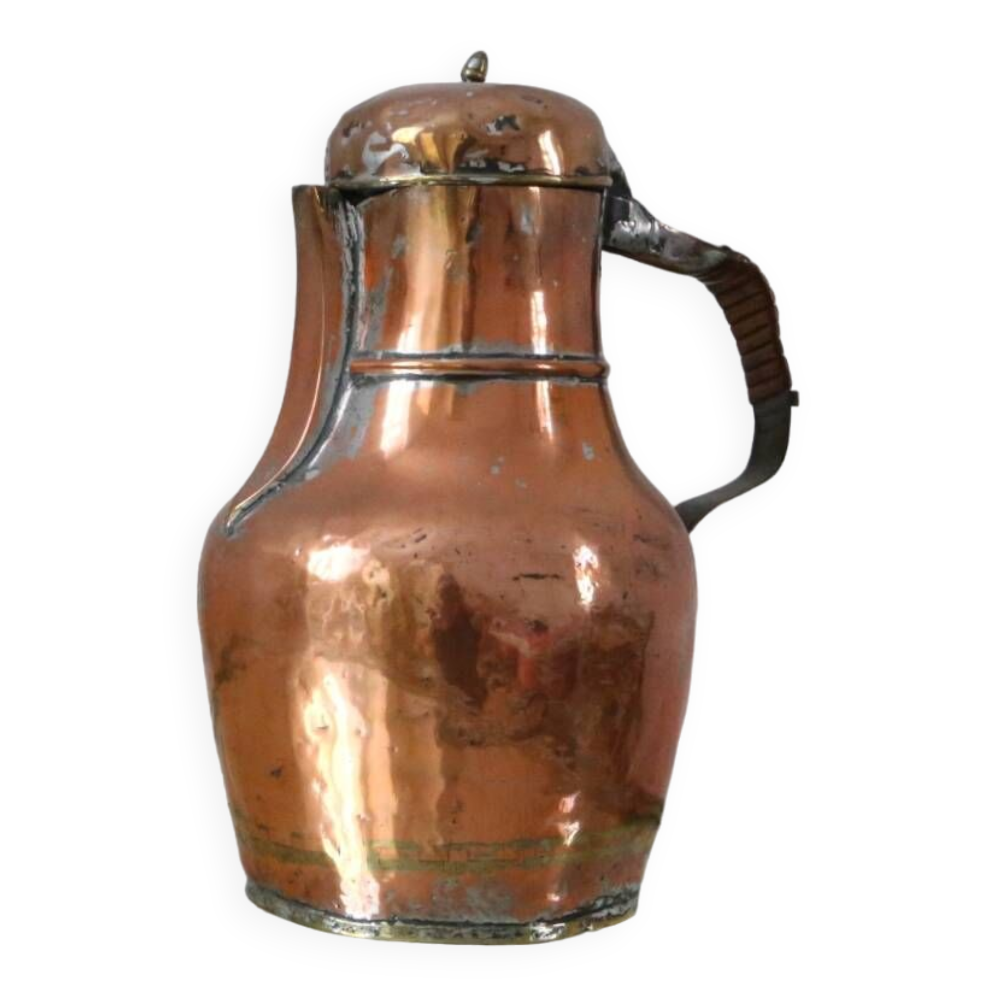 Antique coquemar, pitcher, antique copper, 19th century