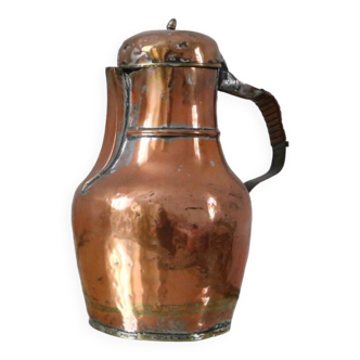 Antique coquemar, pitcher, antique copper, 19th century