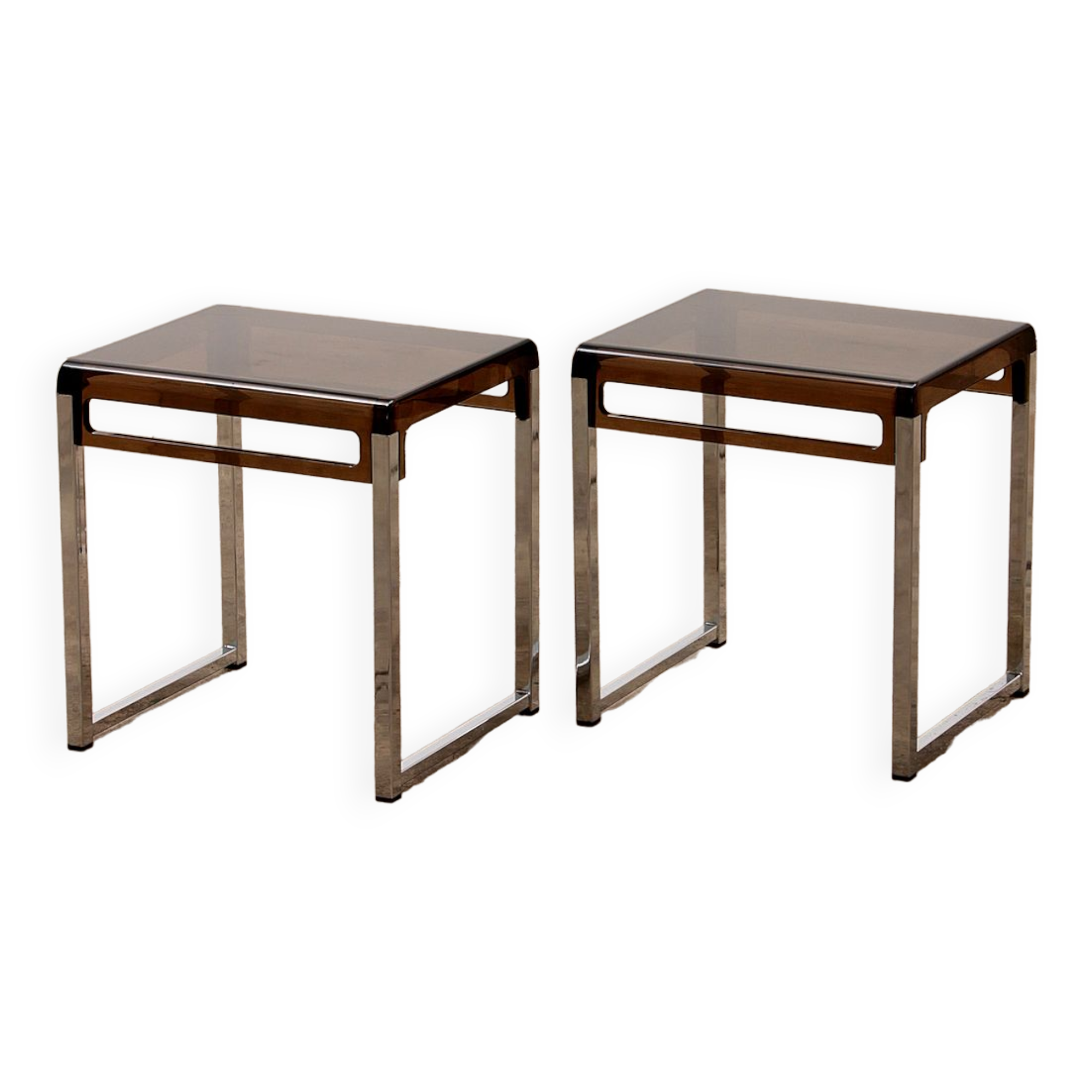 Vintage set of Plexiglas side tables designed in France in the 1960s