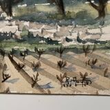 Small watercolor signed René Anglés