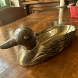 Dish foie gras duck in silver metal