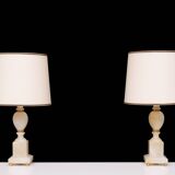 small Marble Table lamps Hollywood Regency 1970s Italy