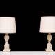 small Marble Table lamps Hollywood Regency 1970s Italy