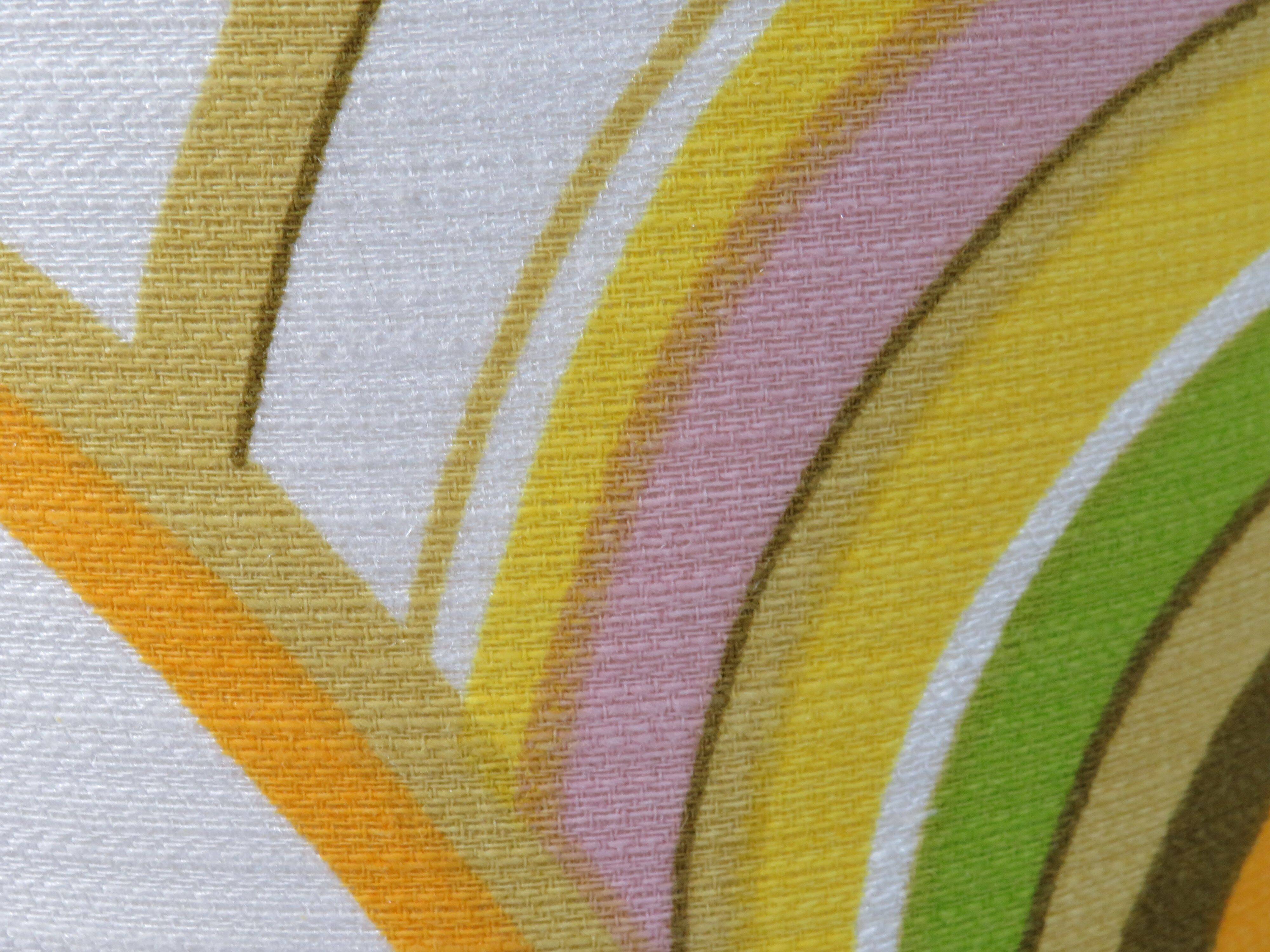 Large conical lampshade, recently made with vintage fabric.