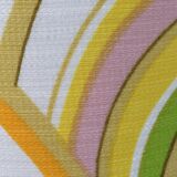 Large conical lampshade, recently made with vintage fabric.