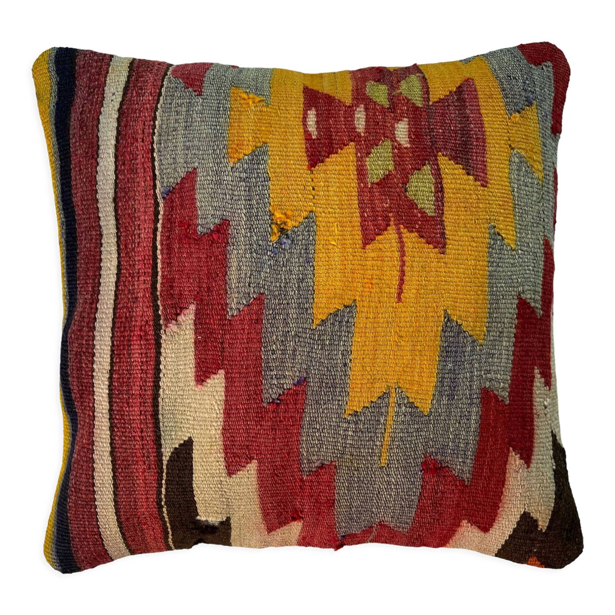 Vintage turkish kilim cushion cover 40 x 40 cm