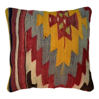 Housse de coussin en kilim turc vintage 40 x 40 cm