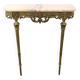 Console in brass and pink alabaster