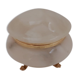 Ivory-colored alabaster box on feet