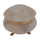 Ivory-colored alabaster box on feet