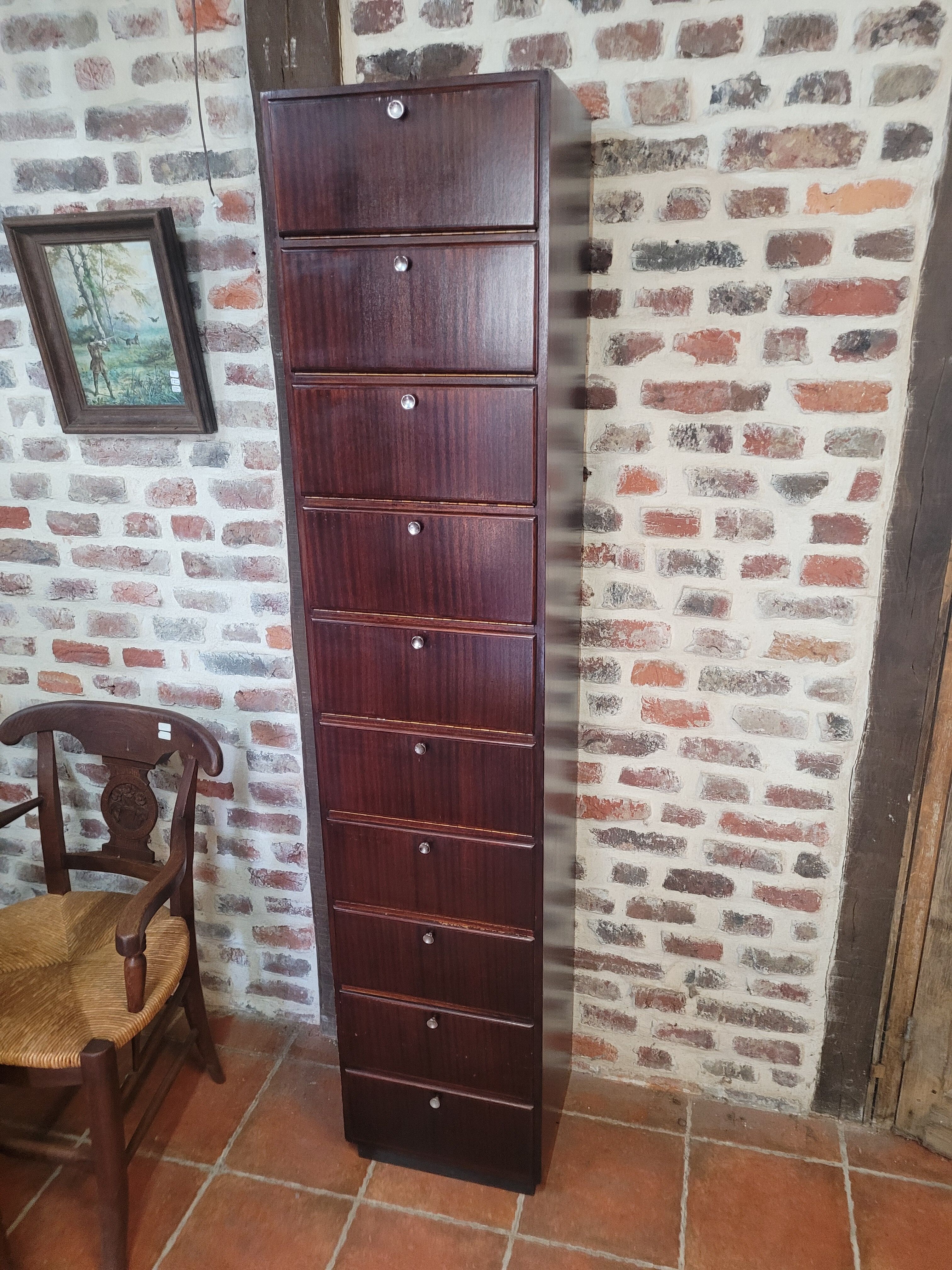 Meuble de métier à clapets en palissandre des années 60
