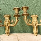 Paire d'appliques en bronze d'époque Empire