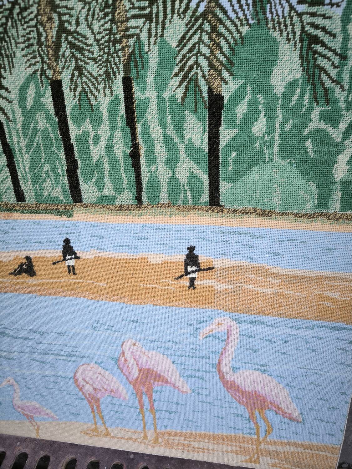 Tapestry, lakeside scene by Henri Rousseau