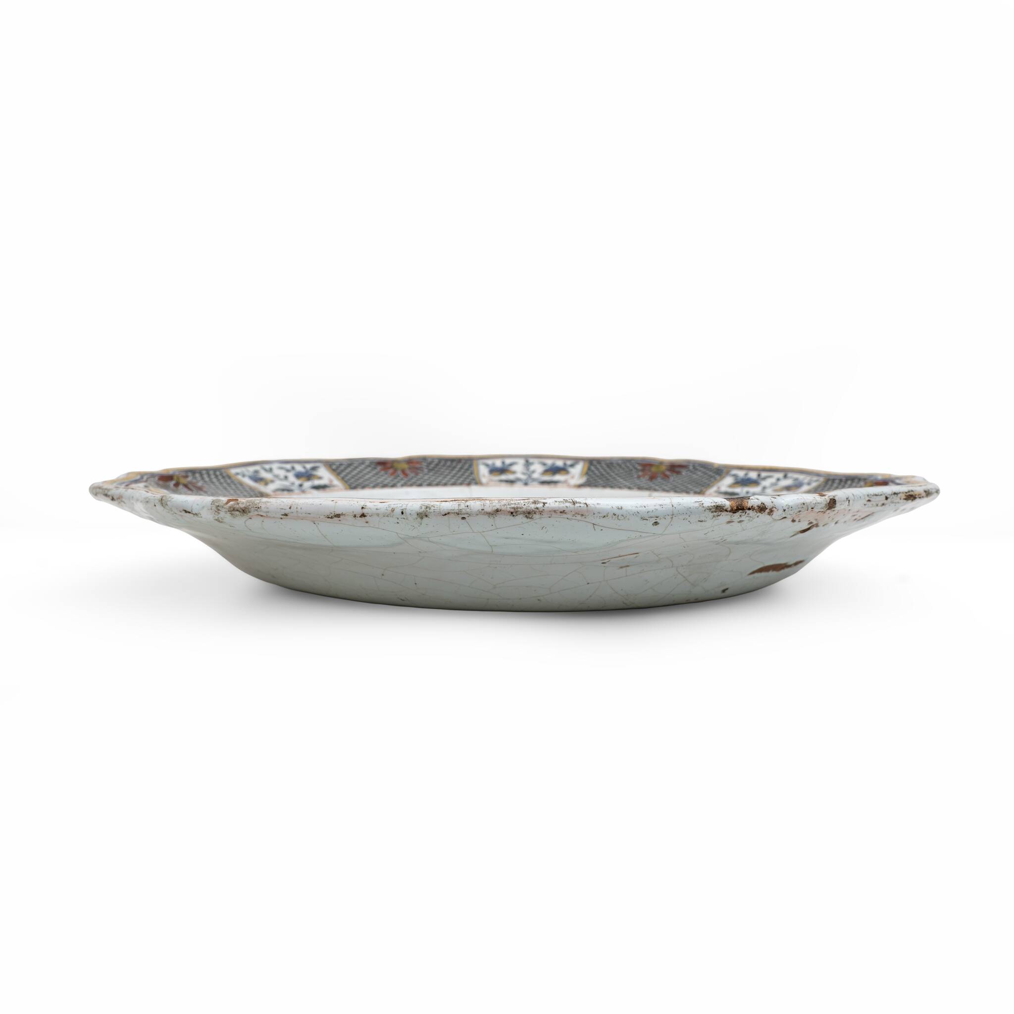 Large Majolica Dish France Rouen Manufactory of Jean-Baptiste Guillibaud 70