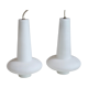 Pair of white opaline suspensions, 50s